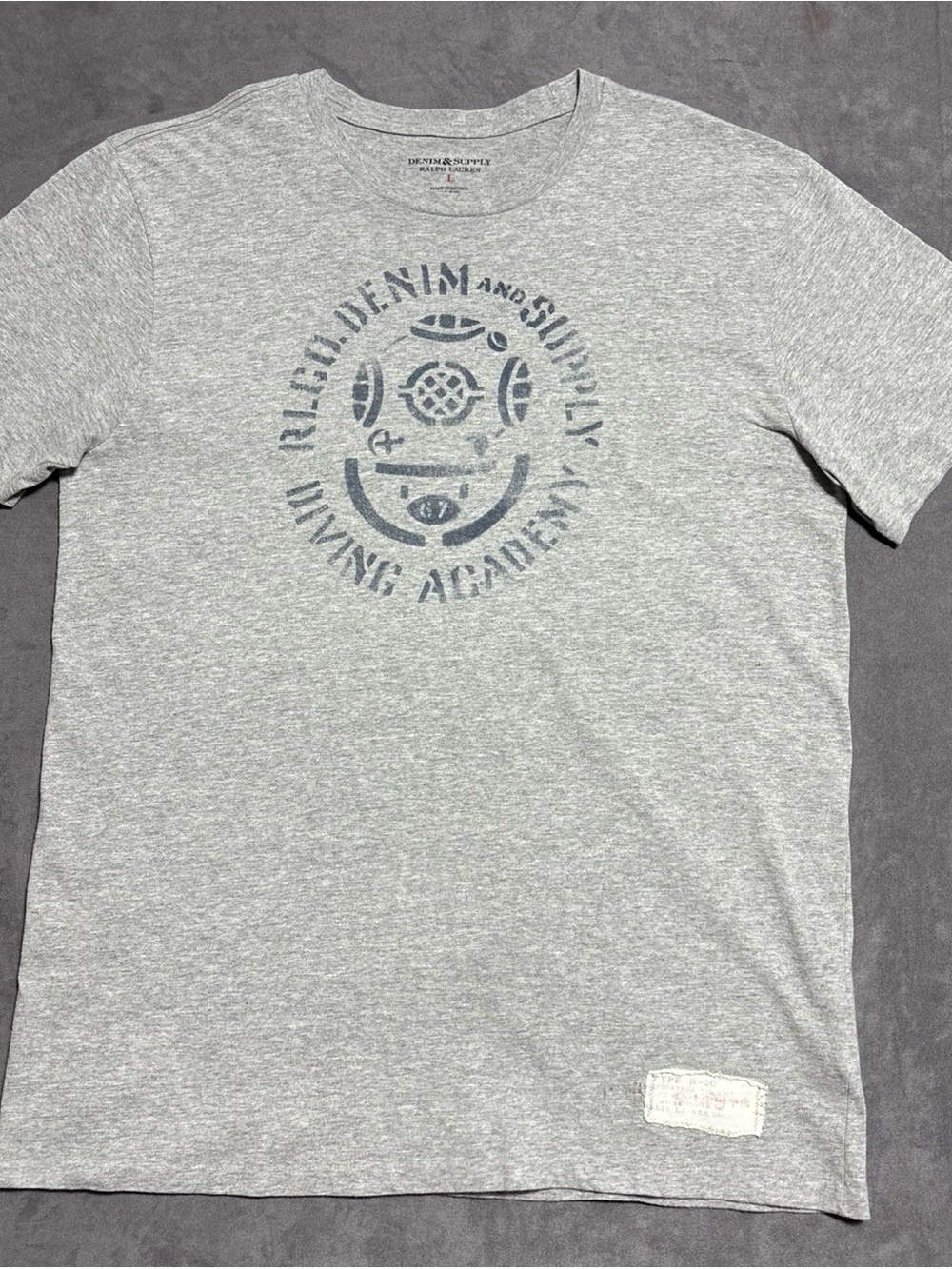 Denim & Supply Ralph Lauren Shirt Large Gray Diving Academy Cotton